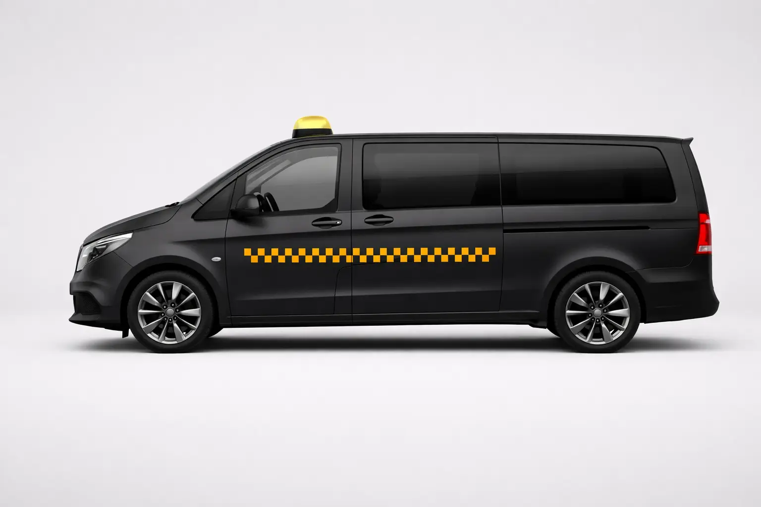 Van taxi noir à Bruxelles